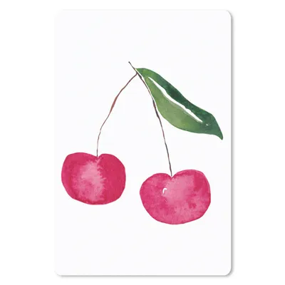 Produktbild von MuchoWow® Mauspad Mousepad Kirschen - Obst - Weiß 18x27 cm - Mousepads - Maus Mat - Pad - Mausunterlage