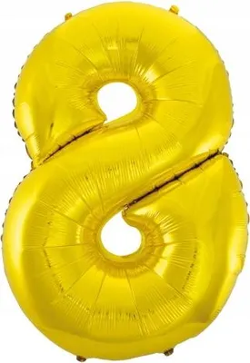 Immagine prodotto di Palloncino in foil numero 8 dorato 61 cm