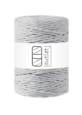 Produktbild von Hellgrau Baumwoll-Makramee-Kordel 5mm 100m OUTLET