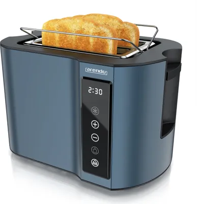 Produktbild von Arendo Toaster Wärmeisoliertes Doppelwandgehäuse, Display mit Restzeitanzeige, 2 kurze Schlitze, für 2 Scheiben, 800 W, Touchpanel, Brötchenaufsatz, 7 Bräunungsgrade
