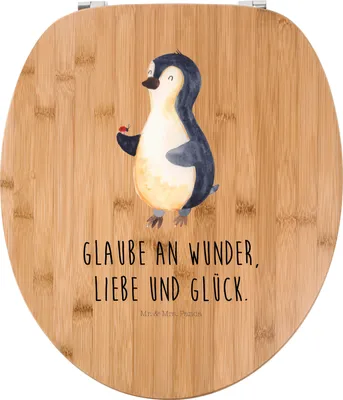 Produktbild von Mr. & Mrs. Panda Klobrille Pinguin Marienkäfer - Transparent - Geschenk, Toilettendeckel, Aufmerksam, Pinguine, Kleine Wunder, WC Brille, Sitz, Deckel, Glück, Liebe, klo