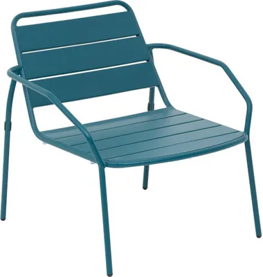 Produktbild von Gartenmöbel sessel "phuket" entenblau aus epoxybehandeltem stahl - Hespéride