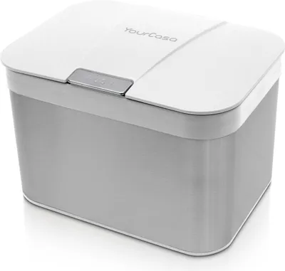 Obrázok produktu pre YourCasa® Koš na organický odpad do kuchyne na organický odpad z nehrdzavejúcej ocele Kompostovací kôš - 4,3 l - do kuchyne Biely