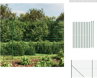 Produktbild von vidaXL Maschendrahtzaun mit Bodenflansch Grün 1,4x25 m -  Zaunfelder
