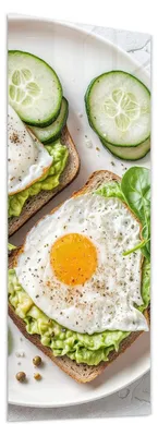 Produktbild von Glasbild 60x150cm in XXL für Wohnzimmer, Schlafzimmer Motiv Brot und Avocado