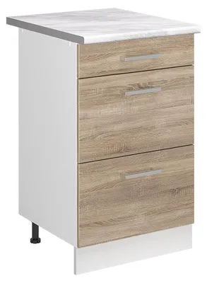 Zdjęcie produktu dla Szafka dolna do kuchni Vicco R-Line Sonoma/Biały 50 cm blat roboczy Marmur, Model 69769