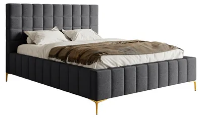 Produktbild von Selsey Szejlo - Polsterbett mit Lattenrost und Bettkasten, Chenille-Bezug in Dunkelgrau, 180 cm