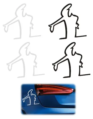 Productafbeelding van Set van 4 auto stickers met grappige cartoonfiguren