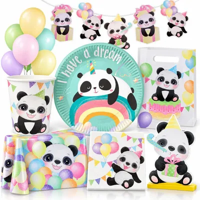 Produktbild von Partyset Panda Pandabär Kindergeburtstag Party Deko Geburtstagsdeko