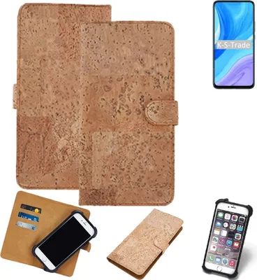 Produktbild von K-S-Trade Hülle kompatibel mit Huawei Enjoy 10 Plus  Kork Handyhülle Cover  Schutzhülle TPU Case Bumper in Hellbraun, (1x)