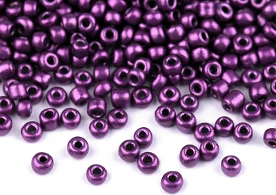 Rocailles Glasperlen 50g, 8/0 3mm violett metallic