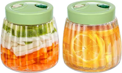 Produktbild von YUEYEE Fermentierglas 2er-Pack Kimchi Behälter 1L mit 2 Entlüftungsöffnungen