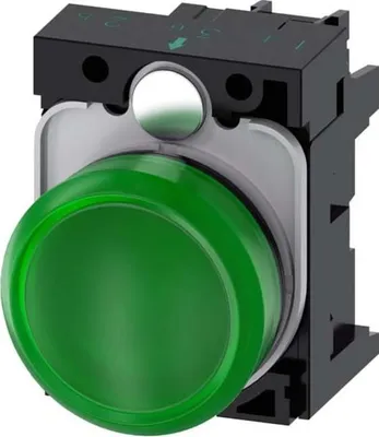 Produktbild von Siemens LEUCHTMELDER, GRUEN, Grün, IP67, IP69K, 41 g, 100 mm, 60 mm, 30 mm