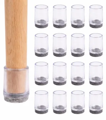 Produktbild von 16x Silikon-Filzaufsatz für Möbelbeine, 14 mm