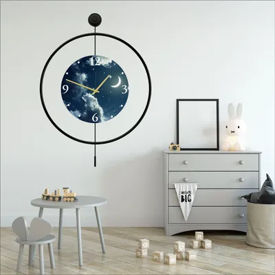 Obrázok produktu pre Opviq, Mclock-00118, Dekoratívne kovové nástenné hodiny, čierne, 100 % KOV, 58 x 7 x 80 cm