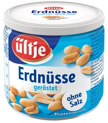 Zdjęcie produktu dla Orzeszki ziemne Ültje prażone i niesolone chrupiące ziarna orzeszków ziemnych 180g