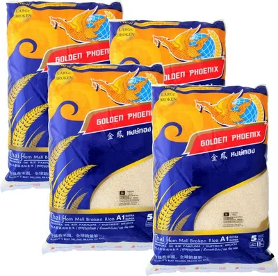Produktbild von 4er Pack GOLDEN PHOENIX Thai Duftreis Bruch (4x 5kg) | A1 EXTRA SUPER | Jasmine Broken Rice LARGE BROKEN