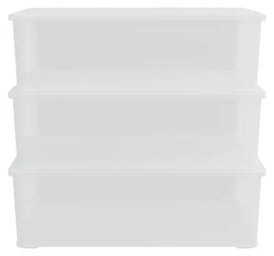 Image de Boîtes de rangement, empilables, capacité de 25 litres, couleur blanche