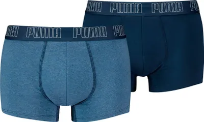 Produktbild von PUMA Herren Boxershorts, 2er Pack - Everyday Trunks 2P, Baumwolle Stretch, einfarbig Blau Denim M