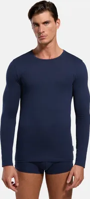 Produktbild von BIKKEMBERGS Herren-T-Shirt, langärmelig, Rundhalsausschnitt, Stretch-Baumwolle, Artikel BKK1UTL10SI, einzelnes T-Shirt, M - EU M - US S - FR 3, Cotone 95%,Elasthan 5%