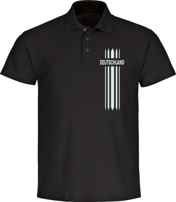 Produktbild von multifanshop Poloshirt - Deutschland - Streifen, schwarz, Größe M