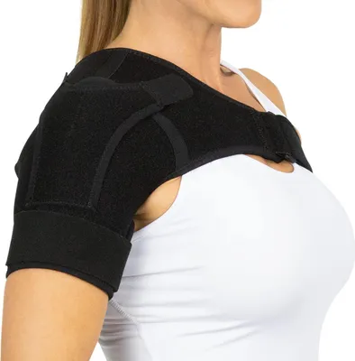 Obrázek produktu pro Stabilizační podpora ramene - kompresní podpůrný návlek pro zotavení po úrazech - pro poranění rotátorové manžety, artritidu, podvrtnutí, vykloubení a bolesti kloubů (černá)