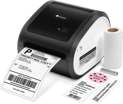 Produktbild von Phomemo D520BT 4“ x 6” Bluetooth Thermodrucker - DHL Etikettendrucker für Barcode Versandetiketten Kompatibel mit UPS,FedEx et, Weiß