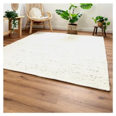 Produktbild von Handgewebter Teppich Korinth | Wollteppich aus Schurwolle | Natur, handgewebt, Größe: 160x230 cm