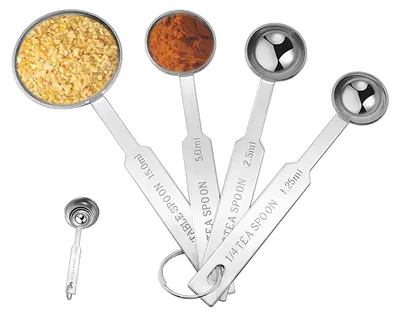 Messlöffel-Set, 4 Stück Edelstahl, Backzubehör, Kochen
