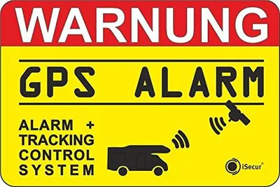 Produktbild von 2er Set Hinweis-Aufkleber GPS Alarm Tracking System I hin_005 I 6 x 4 cm außenklebend I Achtung Warnung GPS alarm-gesichert Wohnmobil Wohnwagen