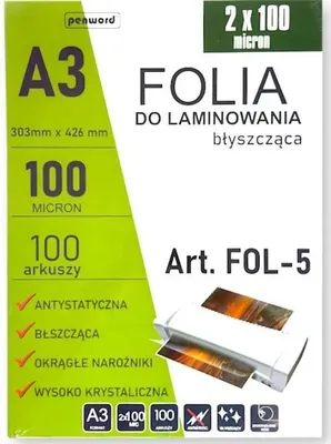 Image de Feuilles de plastification A3, 100 pièces - Penword