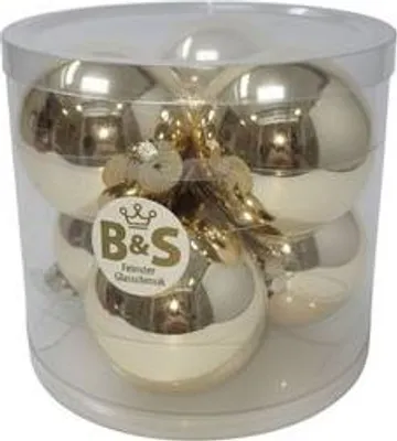 Produktbild von B&S Weihnachtskugeln Christbaumschmuck | Champagner glanz | 6 St | Ø 8 cm | Glas