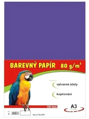 Zdjęcie produktu dla Papír A3, 80 g, fialový, 100 listů