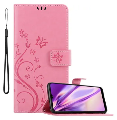 Immagine prodotto di Cadorabo Custodia per Samsung Galaxy A22 5G Custodia protettiva in rosa Custodia protettiva per telefono cellulare Custodia Fiori Custodia