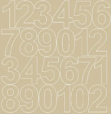 Productafbeelding van Zelfklevende cijferstickers, 12 cm, beige, glanzend