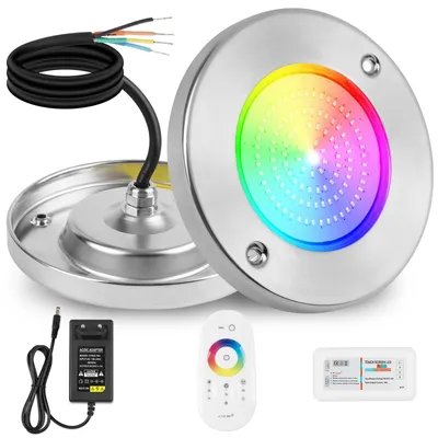 Produktbild von LED Poollampe - 18W RGB Unterwasserlampe mit Fernbedienung