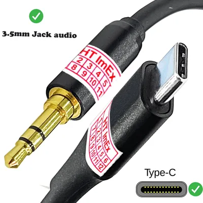 Produktbild von 2m USB C AUX Kabel Typ C zu 3,5mm Klinke Audio Adapter Kabel Handy Tablet HiFi