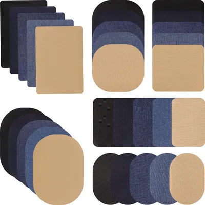Immagine prodotto di INF Set di toppe di riparazione per jeans e abbigliamento, confezione da 3 Multicolore