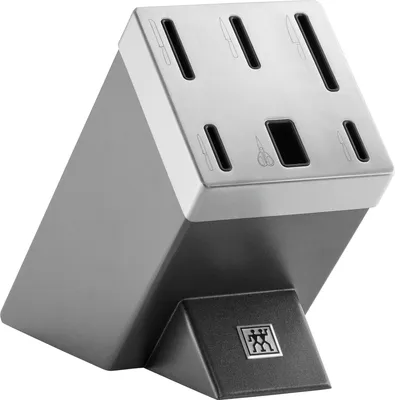 Produktbild von 7-teilig selbstschärfendes Messerblock - grau - Gourmet