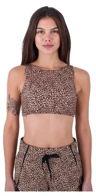 Produktbild von Hurley Damen Max Leopard High Neck 2 Way Top Bikinioberteil, Brown Sugar, L