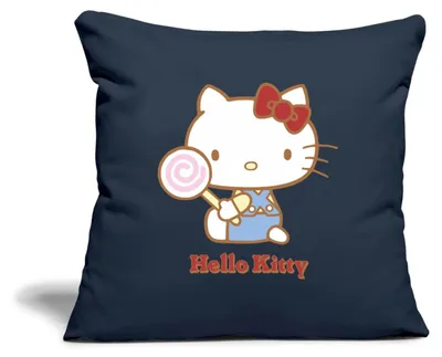 Produktbild von Spreadshirt Hello Kitty Mit Lollipop Kissenbezug 45x45 cm, One size, Navy