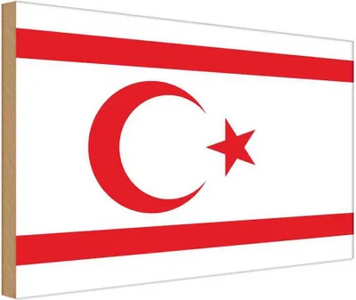 Obrázek produktu pro vianmo Drevený nápis 40x30 cm Flagge Nordzypern