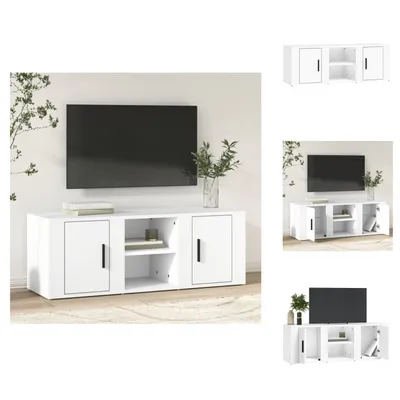 Zdjęcie produktu dla vidaXL Szafka pod TV biała 100x31,5x35 cm materiał drewnopochodny - Meble TV