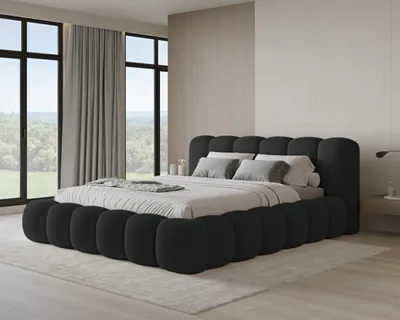 Produktbild von Chilly Möbel Design Polsterbett Stone Schwarz Bouclé Stoff 180x200 cm mit Stauraum Quelle 100