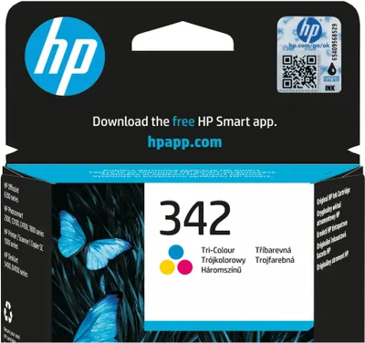 Zdjęcie produktu dla HP 342 oryginalny wkład atramentowy trójkolorowy, Standardowa wydajność, Cyjan, Purpurowy, Żółty, Atrament barwnikowy, 1 szt., 220 stron(y)