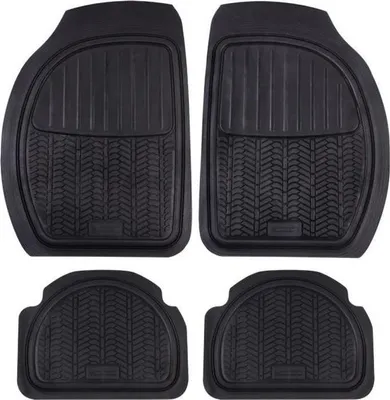 Image de Tapis de Voiture Universels Michelin, Caoutchouc, 4 Pièces, Noirs, Antidérapants