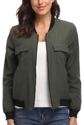 Image de Veste bomber pour femmes - Légère - Vert