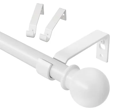 Produktbild von Verstellbare, weiße Gardinenstange, 71-152 cm, mit Halterungen