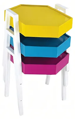 Immagine prodotto di Set di tavolini in legno multicolore moderno ed elegante
