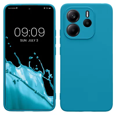 Produktbild von kwmobile Handyhülle für Xiaomi Redmi Note 14 4G (Nicht für 5G) Hülle - weiches Handy Silikon Case - Schutzhülle Cover - Karibikblau
